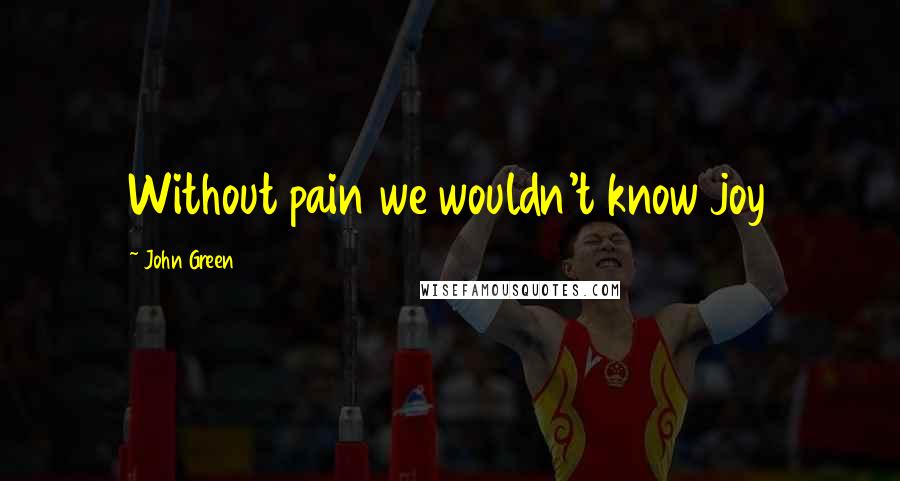 John Green Quotes: Without pain we wouldn't know joy