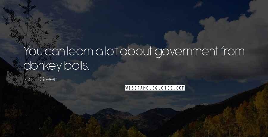 John Green Quotes: You can learn a lot about government from donkey balls.