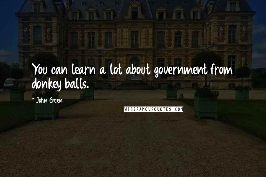 John Green Quotes: You can learn a lot about government from donkey balls.