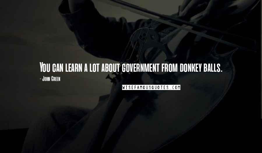 John Green Quotes: You can learn a lot about government from donkey balls.