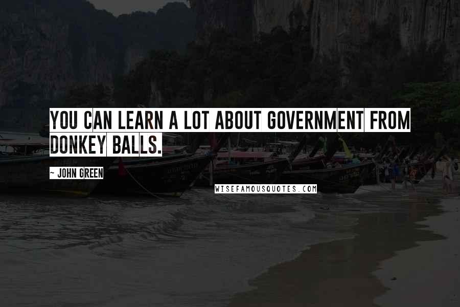 John Green Quotes: You can learn a lot about government from donkey balls.