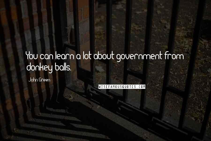 John Green Quotes: You can learn a lot about government from donkey balls.