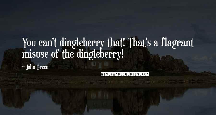 John Green Quotes: You can't dingleberry that! That's a flagrant misuse of the dingleberry!