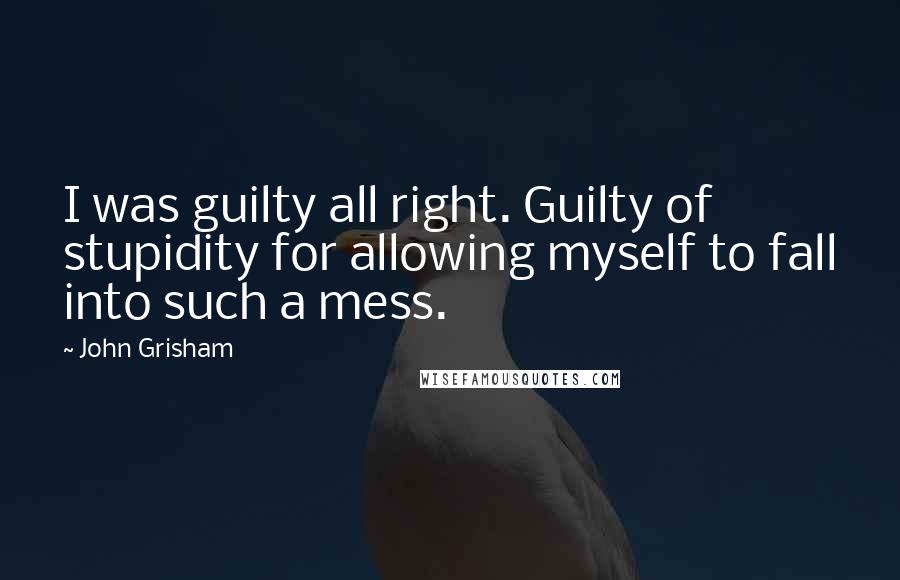 John Grisham Quotes: I was guilty all right. Guilty of stupidity for allowing myself to fall into such a mess.