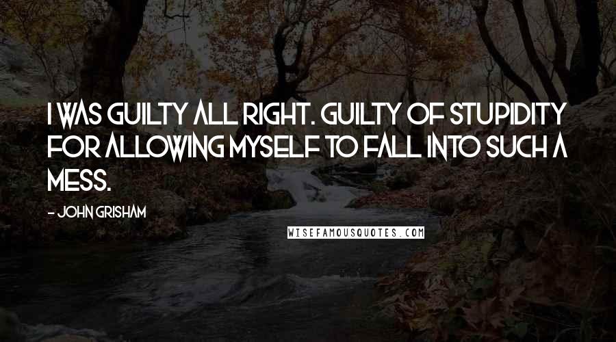 John Grisham Quotes: I was guilty all right. Guilty of stupidity for allowing myself to fall into such a mess.