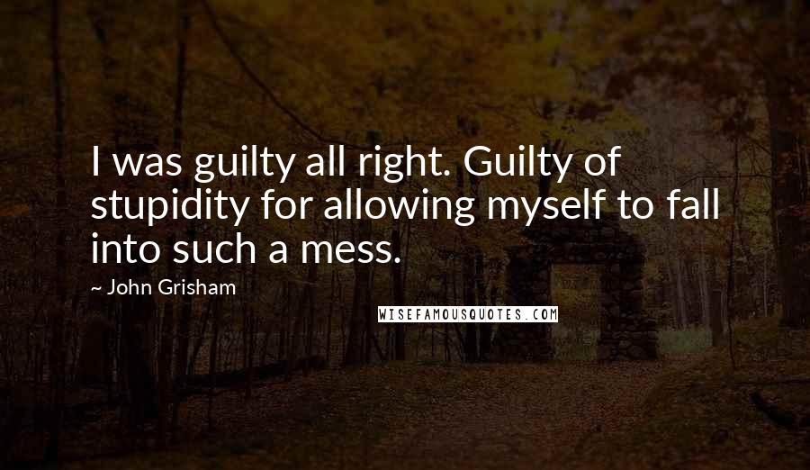 John Grisham Quotes: I was guilty all right. Guilty of stupidity for allowing myself to fall into such a mess.