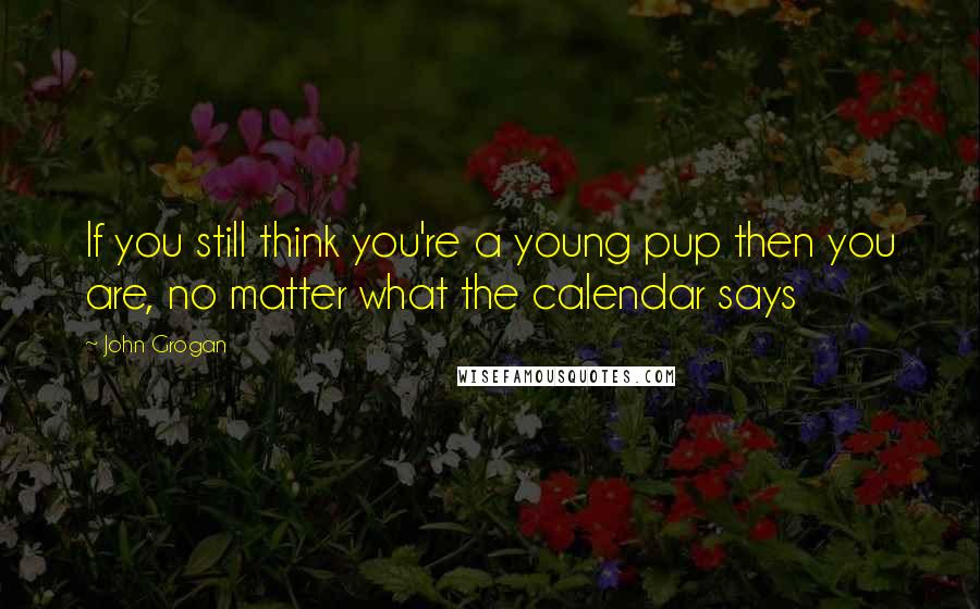 John Grogan Quotes: If you still think you're a young pup then you are, no matter what the calendar says