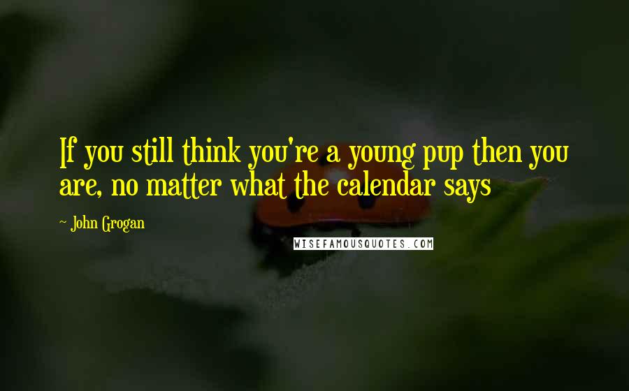 John Grogan Quotes: If you still think you're a young pup then you are, no matter what the calendar says