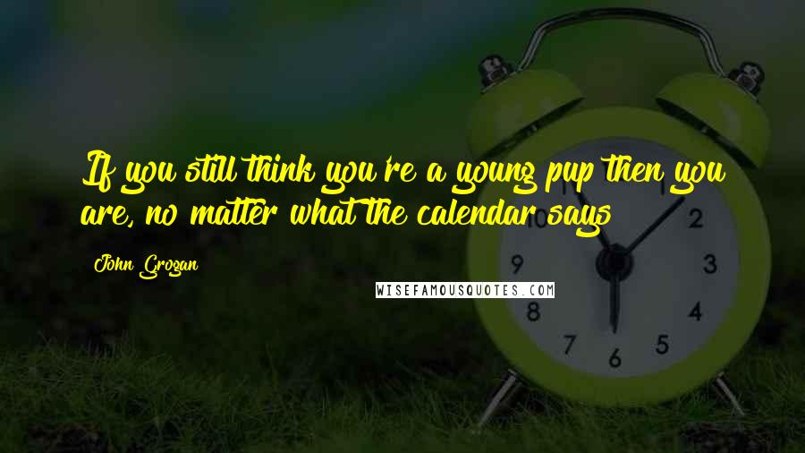 John Grogan Quotes: If you still think you're a young pup then you are, no matter what the calendar says