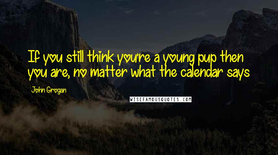 John Grogan Quotes: If you still think you're a young pup then you are, no matter what the calendar says