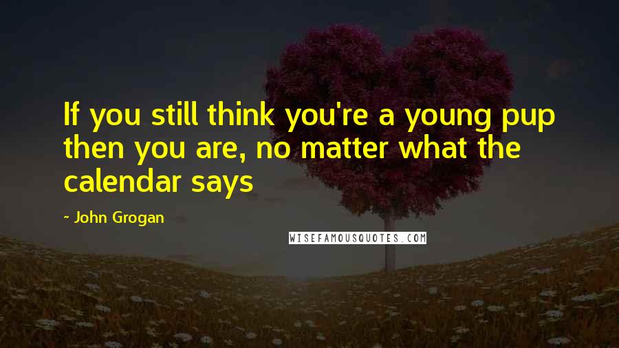 John Grogan Quotes: If you still think you're a young pup then you are, no matter what the calendar says