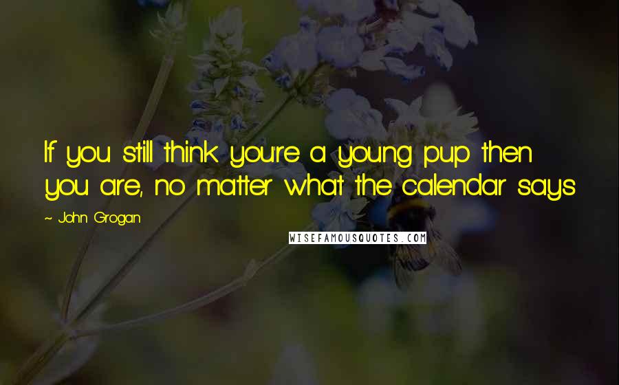 John Grogan Quotes: If you still think you're a young pup then you are, no matter what the calendar says