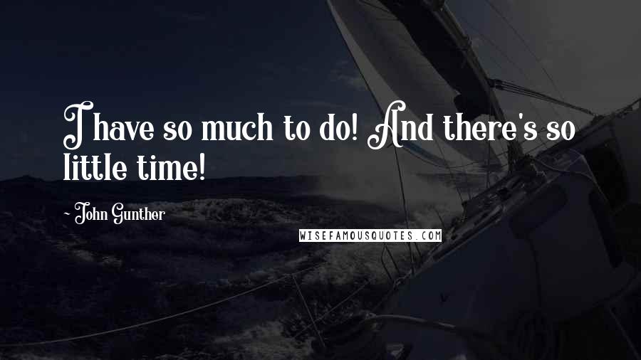 John Gunther Quotes: I have so much to do! And there's so little time!