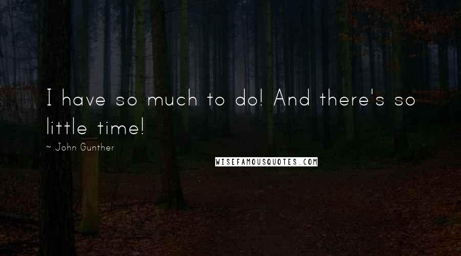 John Gunther Quotes: I have so much to do! And there's so little time!