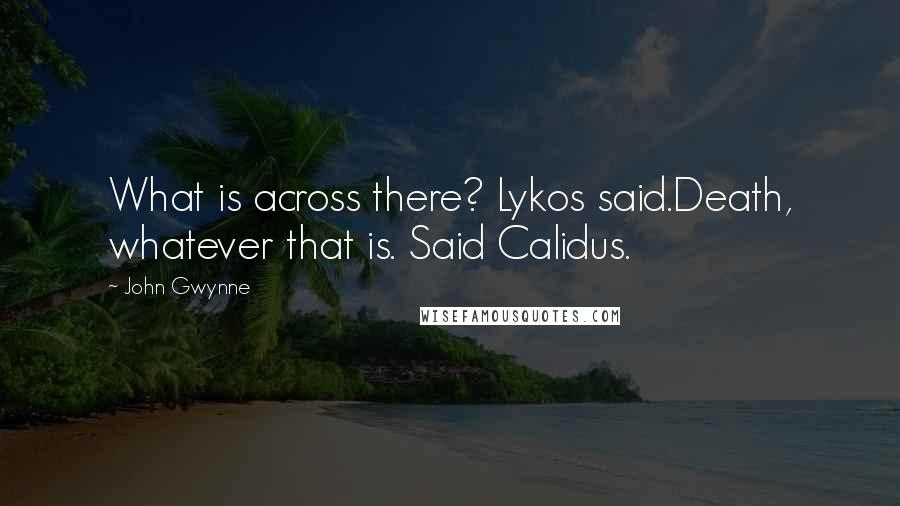 John Gwynne Quotes: What is across there? Lykos said.Death, whatever that is. Said Calidus.