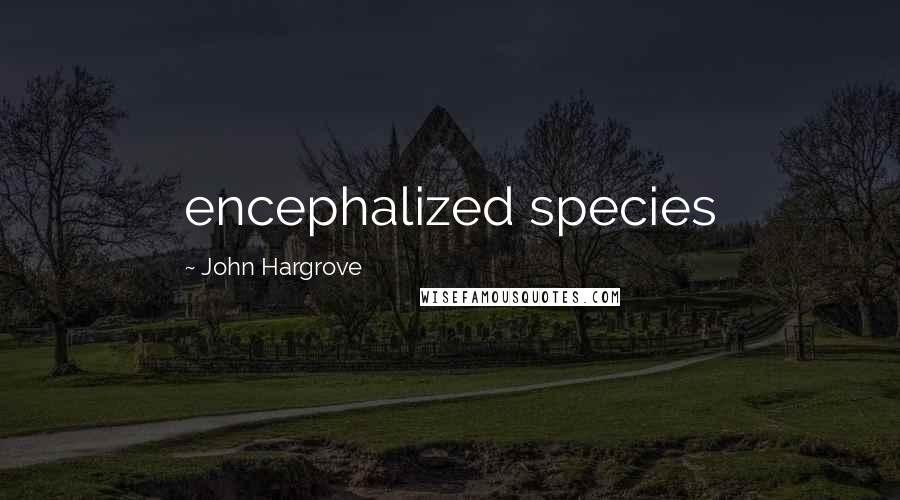 John Hargrove Quotes: encephalized species