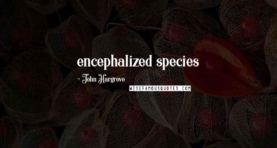 John Hargrove Quotes: encephalized species