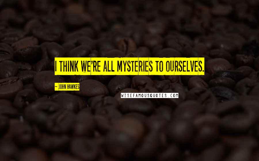 John Hawkes Quotes: I think we're all mysteries to ourselves.