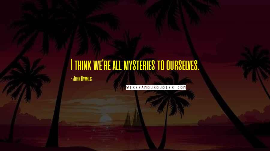 John Hawkes Quotes: I think we're all mysteries to ourselves.