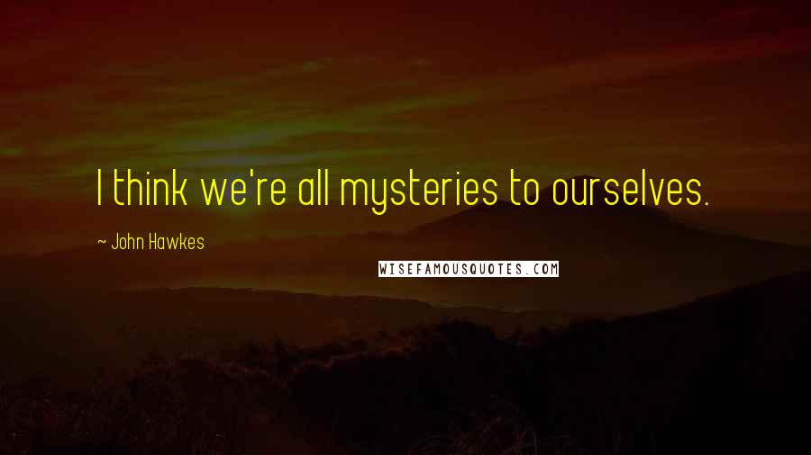 John Hawkes Quotes: I think we're all mysteries to ourselves.