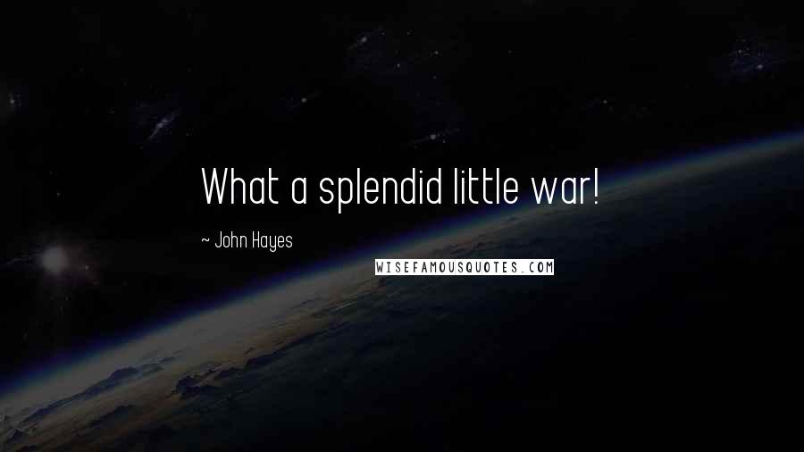 John Hayes Quotes: What a splendid little war!