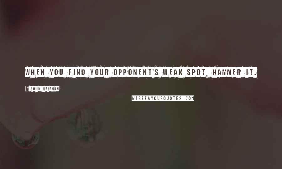 John Heisman Quotes: When you find your opponent's weak spot, hammer it.