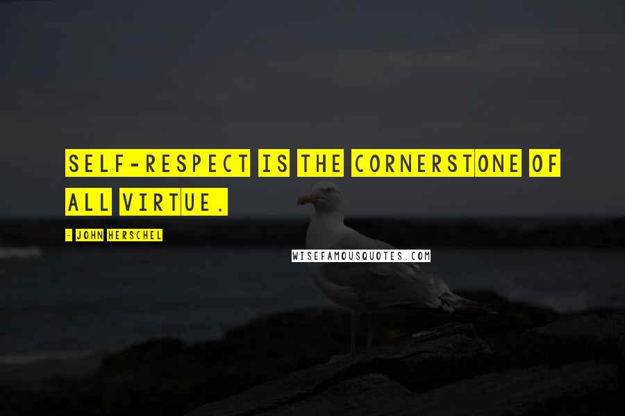 John Herschel Quotes: Self-respect is the cornerstone of all virtue.