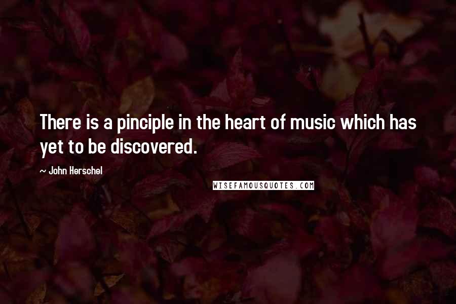 John Herschel Quotes: There is a pinciple in the heart of music which has yet to be discovered.