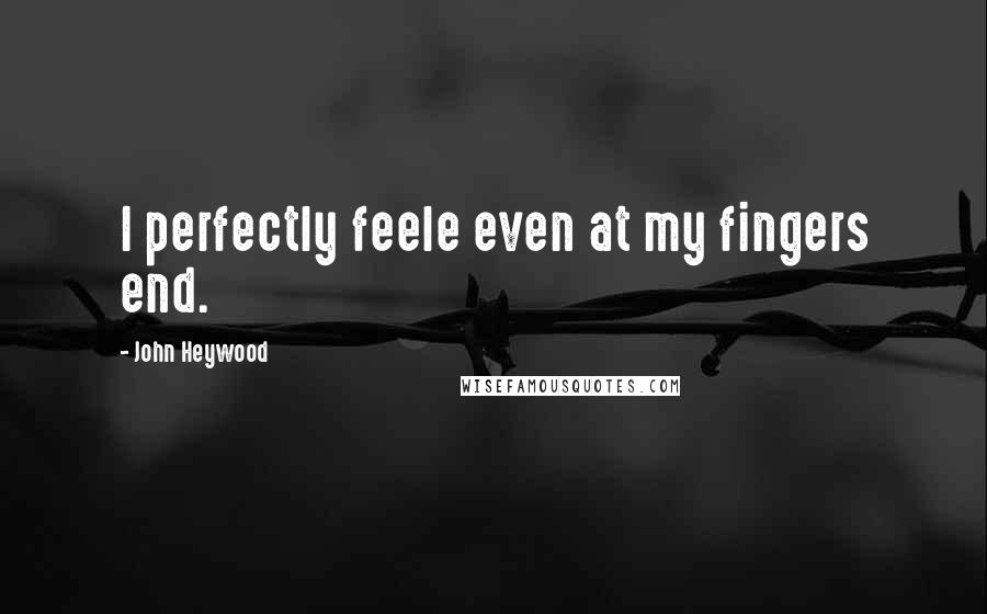 John Heywood Quotes: I perfectly feele even at my fingers end.