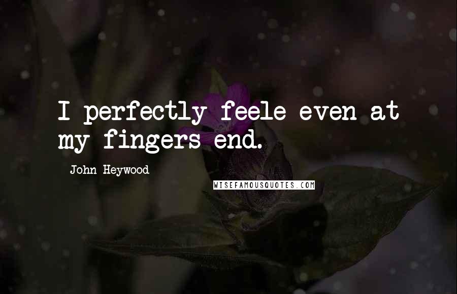 John Heywood Quotes: I perfectly feele even at my fingers end.