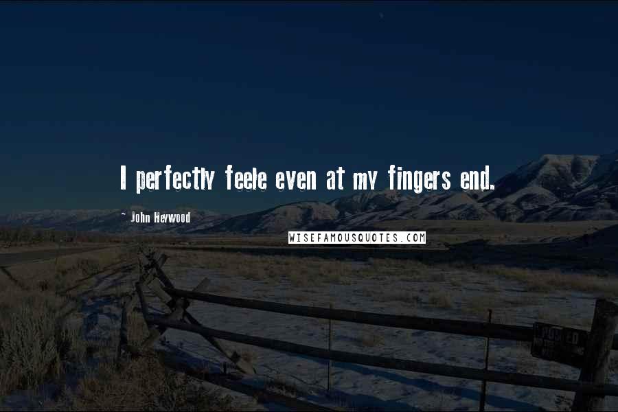 John Heywood Quotes: I perfectly feele even at my fingers end.