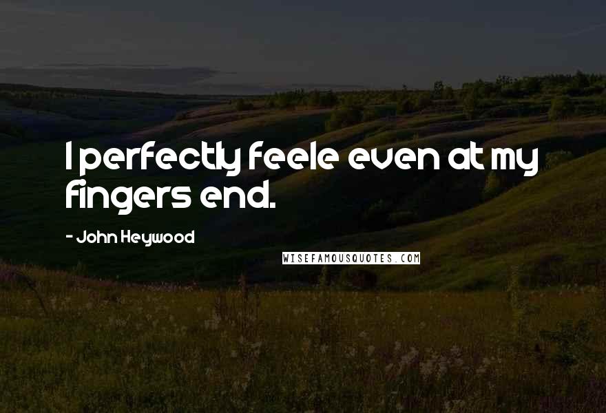 John Heywood Quotes: I perfectly feele even at my fingers end.