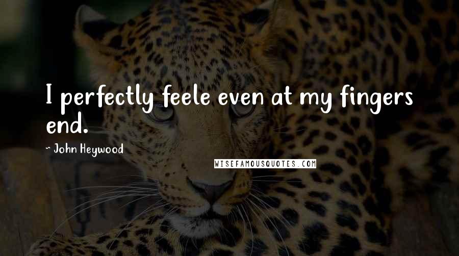 John Heywood Quotes: I perfectly feele even at my fingers end.