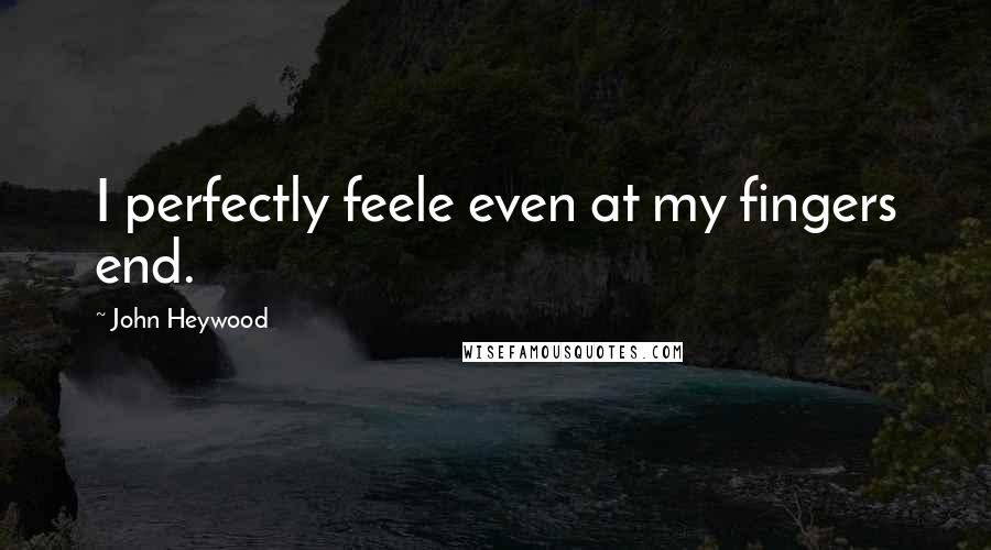John Heywood Quotes: I perfectly feele even at my fingers end.