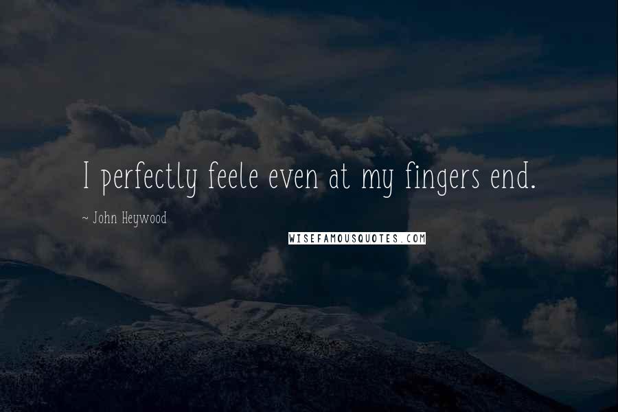 John Heywood Quotes: I perfectly feele even at my fingers end.
