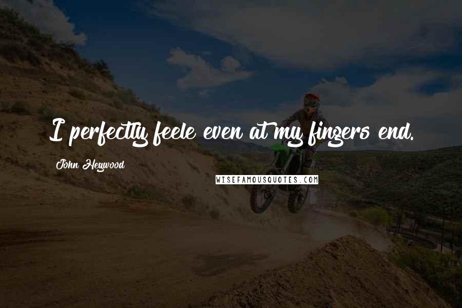 John Heywood Quotes: I perfectly feele even at my fingers end.