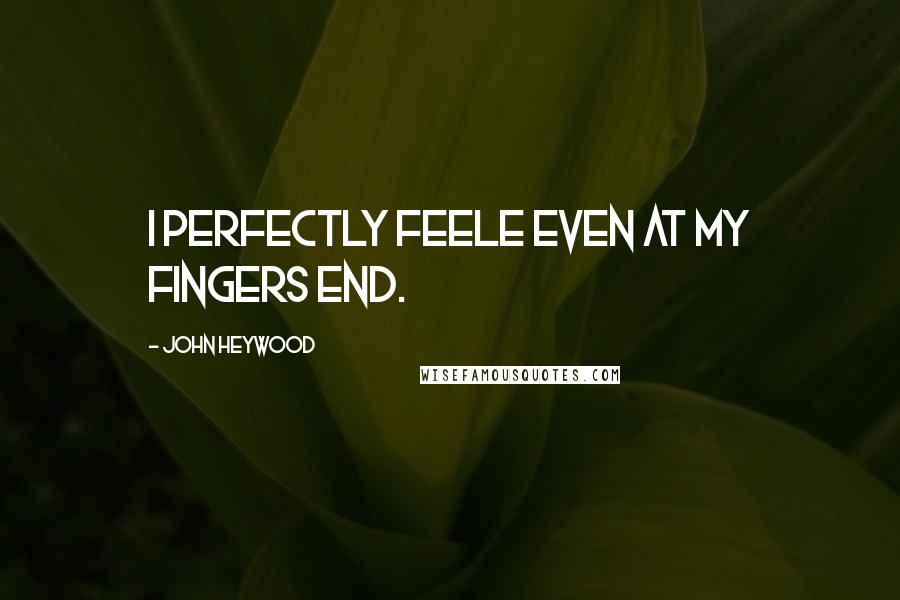 John Heywood Quotes: I perfectly feele even at my fingers end.