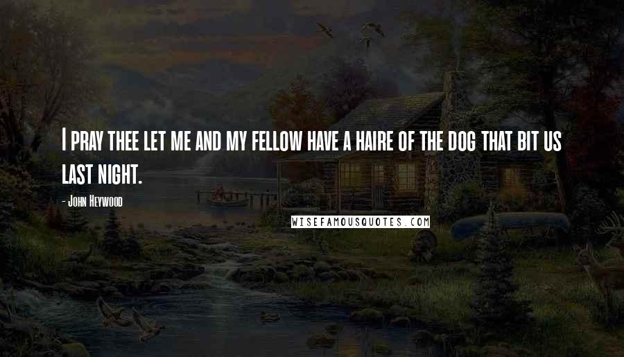 John Heywood Quotes: I pray thee let me and my fellow have a haire of the dog that bit us last night.