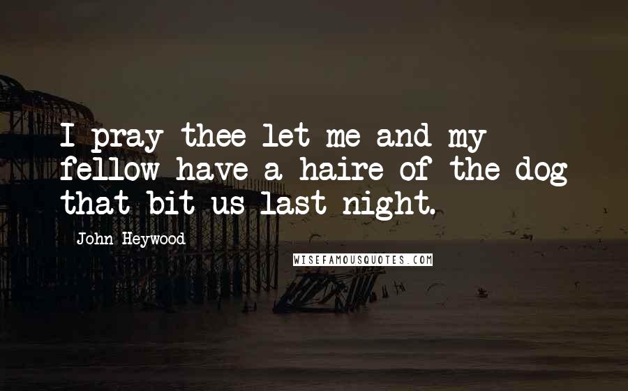 John Heywood Quotes: I pray thee let me and my fellow have a haire of the dog that bit us last night.