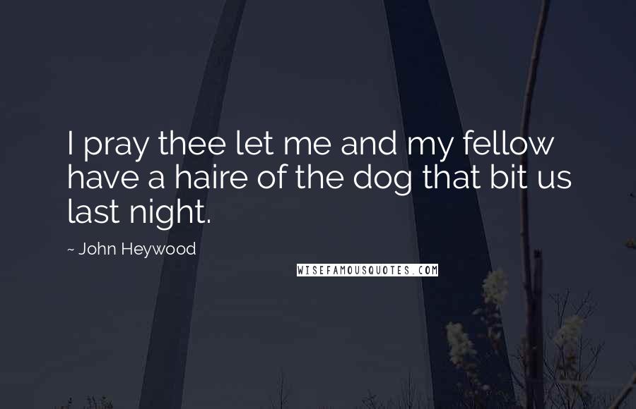 John Heywood Quotes: I pray thee let me and my fellow have a haire of the dog that bit us last night.