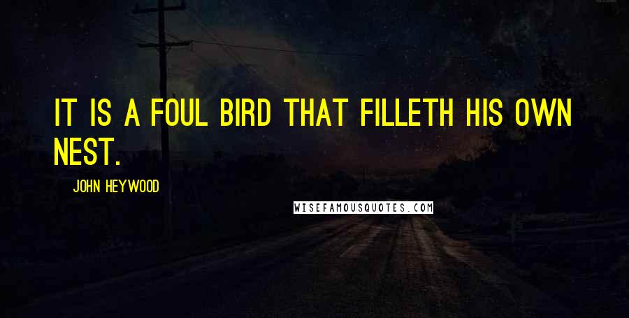 John Heywood Quotes: It is a foul bird that filleth his own nest.