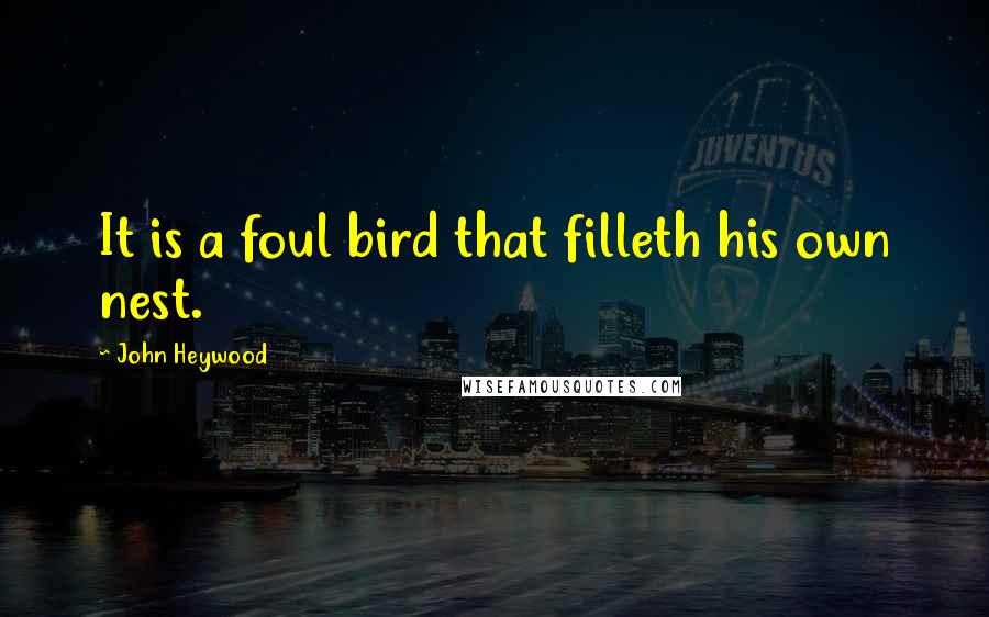 John Heywood Quotes: It is a foul bird that filleth his own nest.