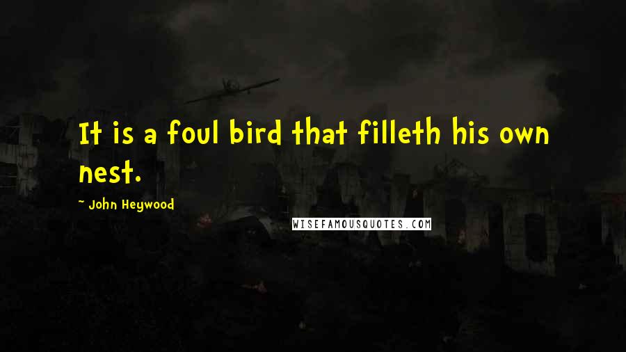 John Heywood Quotes: It is a foul bird that filleth his own nest.