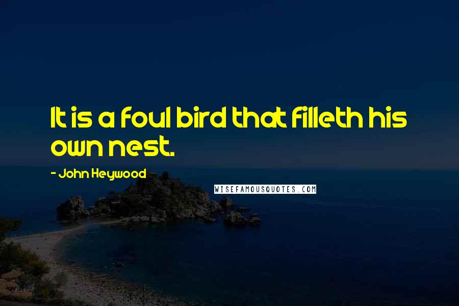 John Heywood Quotes: It is a foul bird that filleth his own nest.