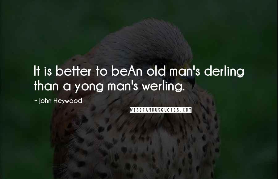 John Heywood Quotes: It is better to beAn old man's derling than a yong man's werling.