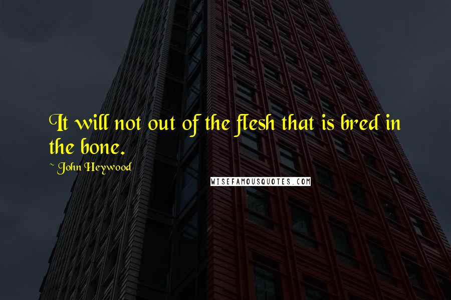 John Heywood Quotes: It will not out of the flesh that is bred in the bone.