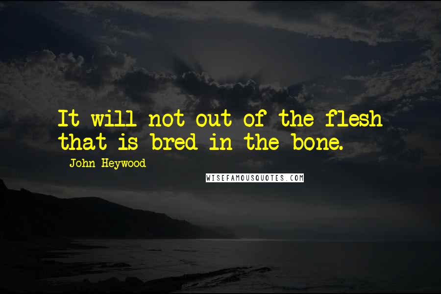 John Heywood Quotes: It will not out of the flesh that is bred in the bone.