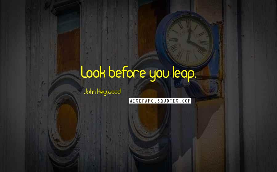 John Heywood Quotes: Look before you leap.