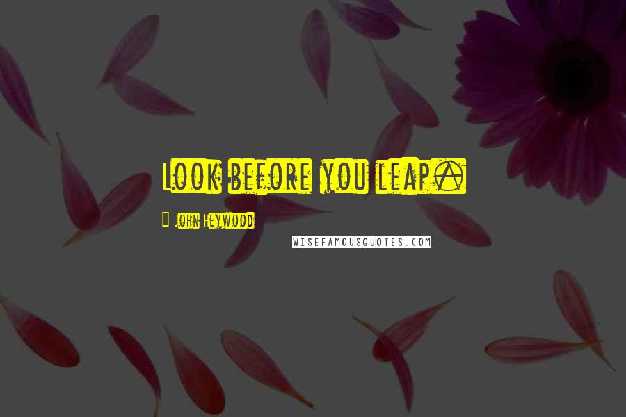 John Heywood Quotes: Look before you leap.