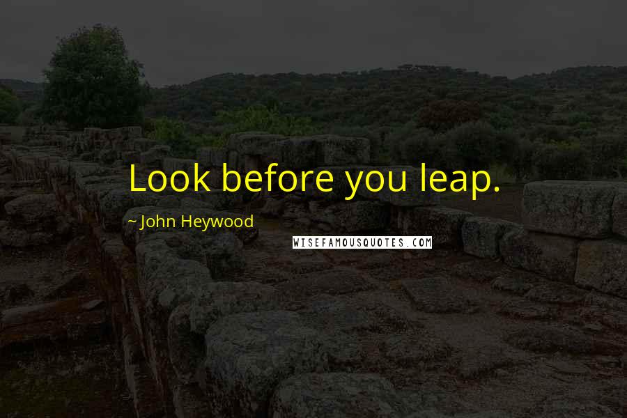 John Heywood Quotes: Look before you leap.